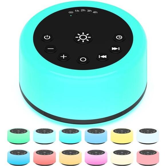Sound Machines White Noise Machine 12 Colors Night Light with 30 Soothing Sounds - Picture 1 of 7